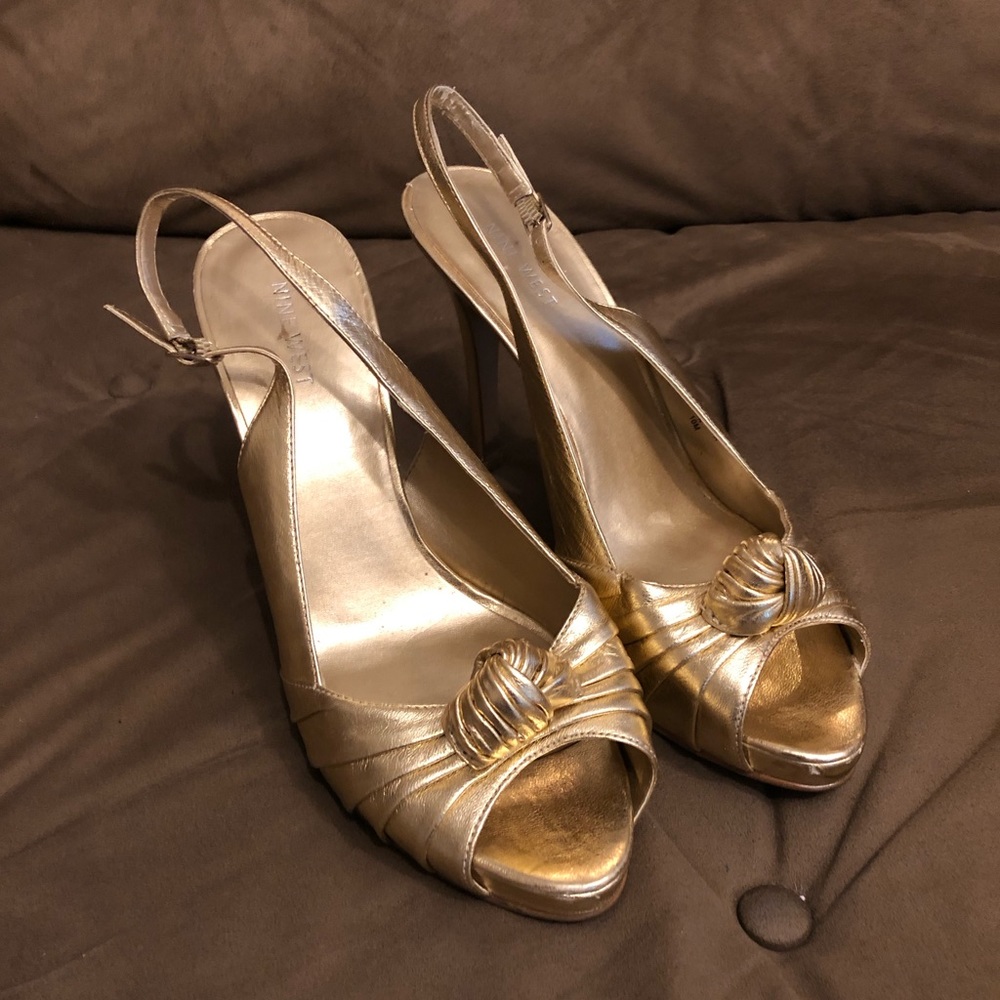Nine West Gold Heels - 10